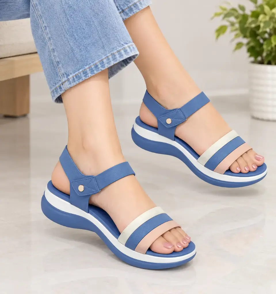 Blue Platform Sandals in a Minimal Studio (1).webp